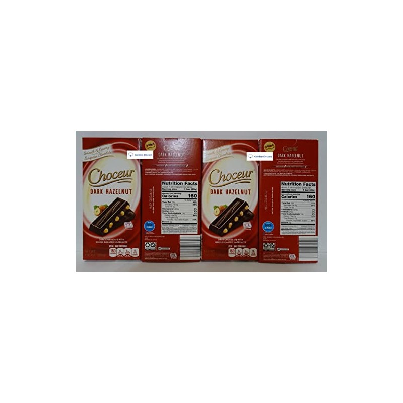 Choceur Dark Chocolate with Whole Roasted Hazelnuts 7.05oz 200g (4