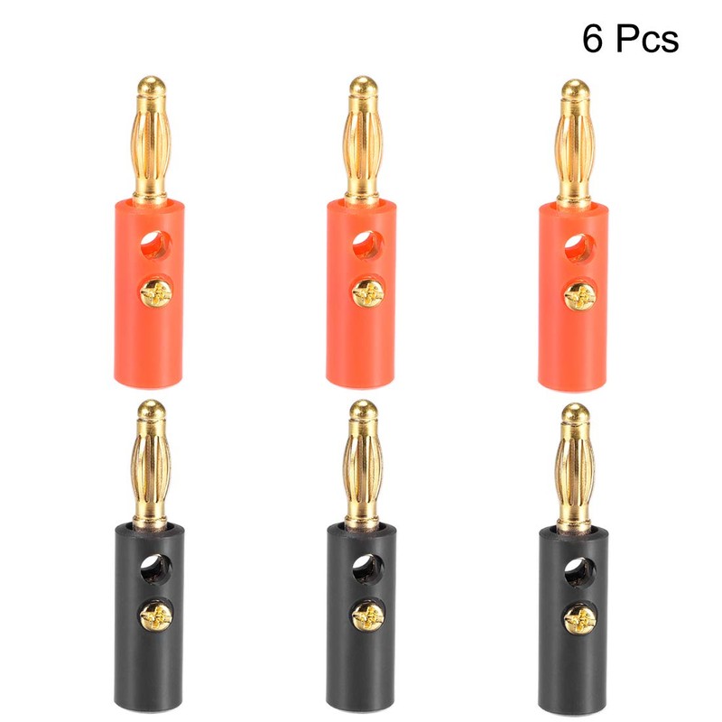 sourcing map 6 Pieces 4 mm Banana Plug Speaker Cable