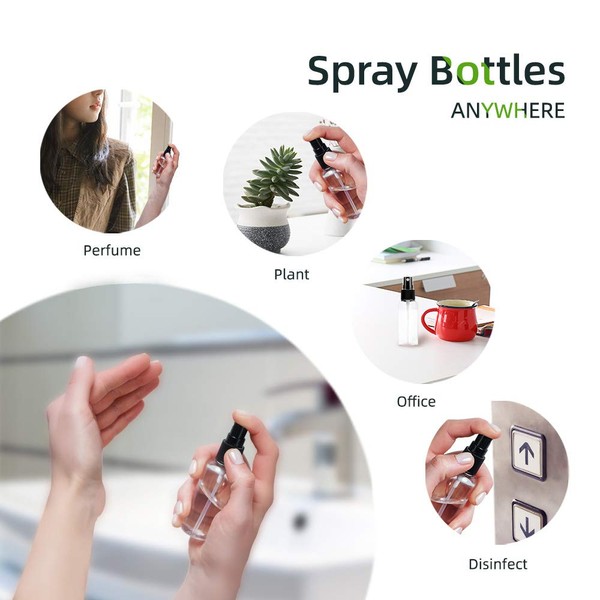 Lisapack 1oz Small Plastic Spray Bottle (12 Pack) Empty Mini