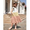 Arshiner Toddler Dress Girls Summer Ruffle Sleeve Tiered Swing Midi