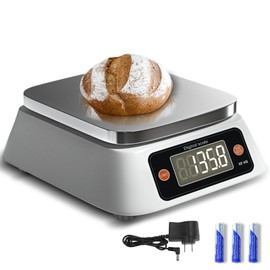 Food Scale Digital Scale Kitchen Scales Digital Weight, YONCON Baking Scale for Bakers, Candle Making or Soap Making with Stainless Steel Large Platform, 22lb/0.5g, 3*AA Batteries and Adapter Included
