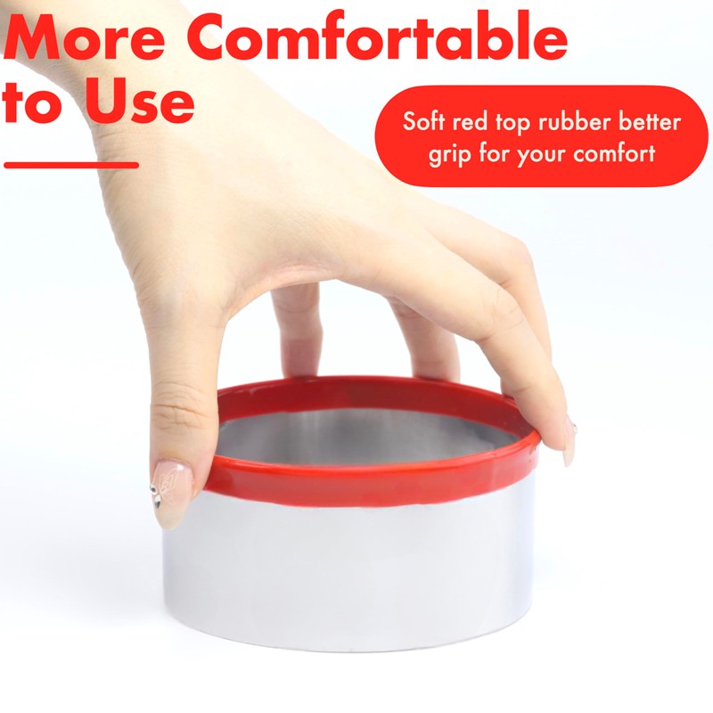 4 Pcs Round Cookie Cutters - Circle Biscuit Cutter Set,