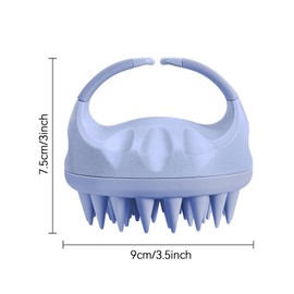 Yamrots Scalp Massager Shampoo Brush, Scalp Scrubber with Soft Silicone Bristles, Scalp Exfoliator Brush with Soft Silicone, Soft Silicone Scalp Scrubber for Wet & Dry Hair (Blue)