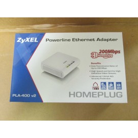 ZyXEL PLA-400 V2 HOMEPLUG POWERLINE ETHERNET ADAPTER NEW