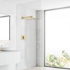 GGStudy Rain Shower Head Brushed Gold with Extension Arm 12