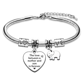 AMZQ Mum Gifts Mum Bracelet from Son Mum Birthday Gifts Christmas Keyring Present for Mum Mummy Mother
