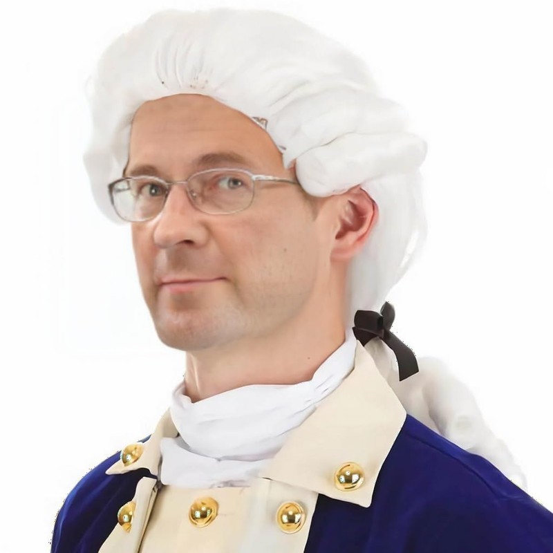 KiyaCos White 17th Aristocrat Wig Long Curly Wig Tied in