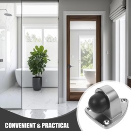 Operitacx Commercial Door Stop Door Stoppers, 2 Sets Stainless Steel Floor Door Stops Heavy Duty Floor Stoppers Floor Mount Doorstops Wall Protector for Bottom of Door Small Door Stopper