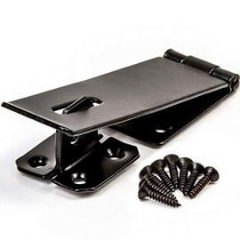 Garden Mile 3" Heavy Duty Black Safety Hasp & Latch Staple Shed Lock Hut Gate Pad Lock Garden Security Outdoor Locking Tool