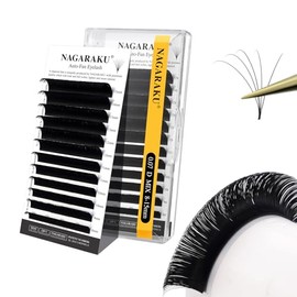 NAGARAKU Bloom Autofloracion Extensiones de pestañas Volumen Blister de 1 sola medida 0.07 D 8-15mm Mixto Imitación de Visón mate Negro 12 filas...   
