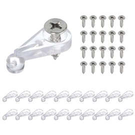 uxcell 26Sets Glass Retainer Clips Kit with Screw, 25mm Plastic Cabinet Door Panel Clips Mirror Holder Clips for Fixing 4mm Thick Glass, White