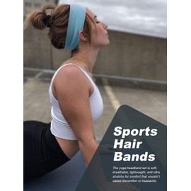 DRESHOW 8 Pack Sports Headbands for Women Non-Slip Stretchy Fashion HairBand Curly Hair Headband Soft Hair Accessories for Daily Wear Workout Yoga Running