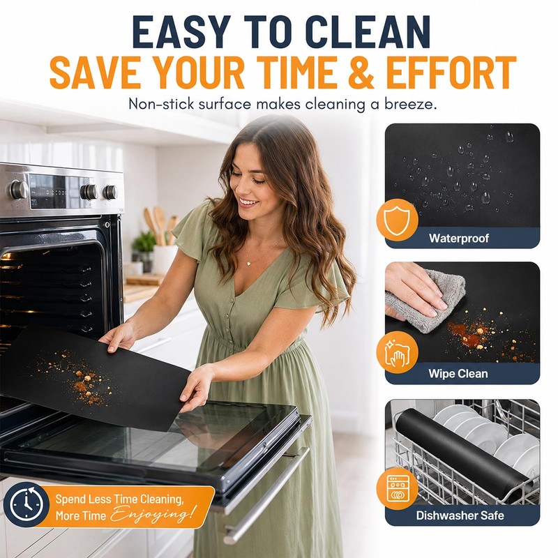 2PCS 32x50CM Heavy-Duty Premium Oven Liner, Oven Liners for Bottom