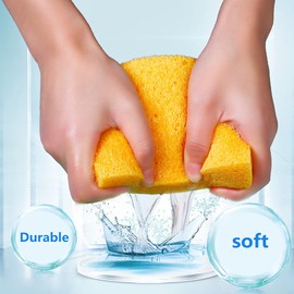 Natural Sponges Kitchen,2" Thick Extra Large Heavy Duty Scrub Sponges,Household Cleaning Sponge for Dishes,Cookware (15x10x5cm,2 Pcs)