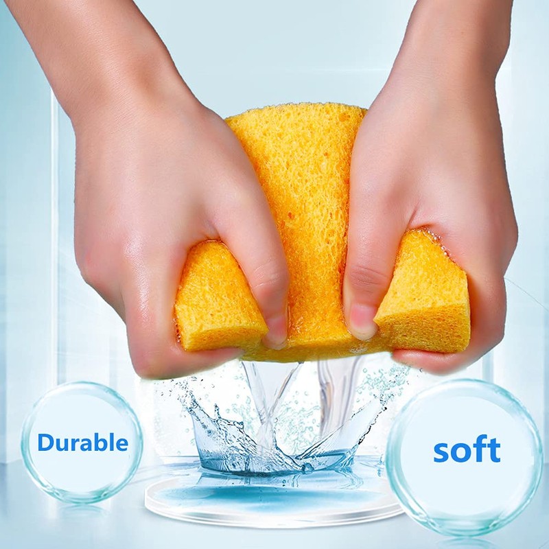 Natural Sponges Kitchen,2" Thick Extra Large Heavy Duty Scrub Sponges,Household