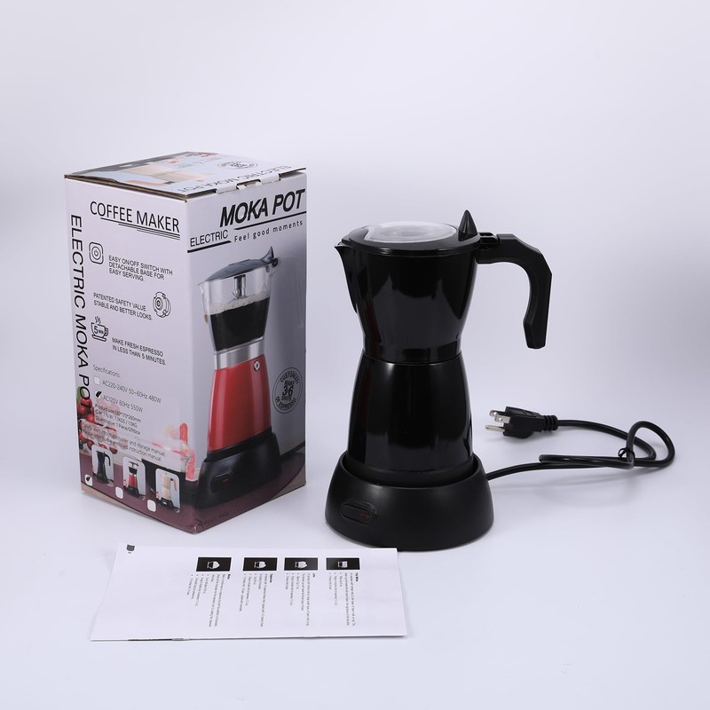 SHANGSKY Coffee Pot Electric Moka Pot 6 Cup, Espresso Coffee