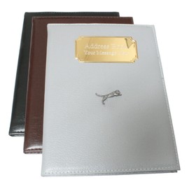 Leaping Tiger Telephone Address Book A-Z Index Black, Grey and Brown Free Engraving (Grey) 373