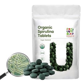 UNLEASH'D ORGANIC Organic Spirulina Tablets 100% Pure Natural Superfood Tablets