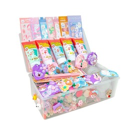 193 PS Cream Gum Guka Set and Transparent Storage Box, Stickers Suitable for Fun DIY Crafts for Children of All Ages (X5601)