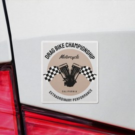 Vinyl Stickers Decals Of Drag Bike Championship - Waterproof - Apply On Any Smooth Surfaces Indoor Outdoor Bumper Tumbler Wall Laptop Phone Skateboard Cup Glasses Car Helmet Mug Door Truck Gifts Deco