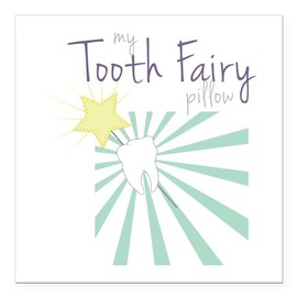 CafePress My Tooth Fairy Pillow Square Car Magnet 3 X 3 Square Car Magnet, Magnetic Bumper Display