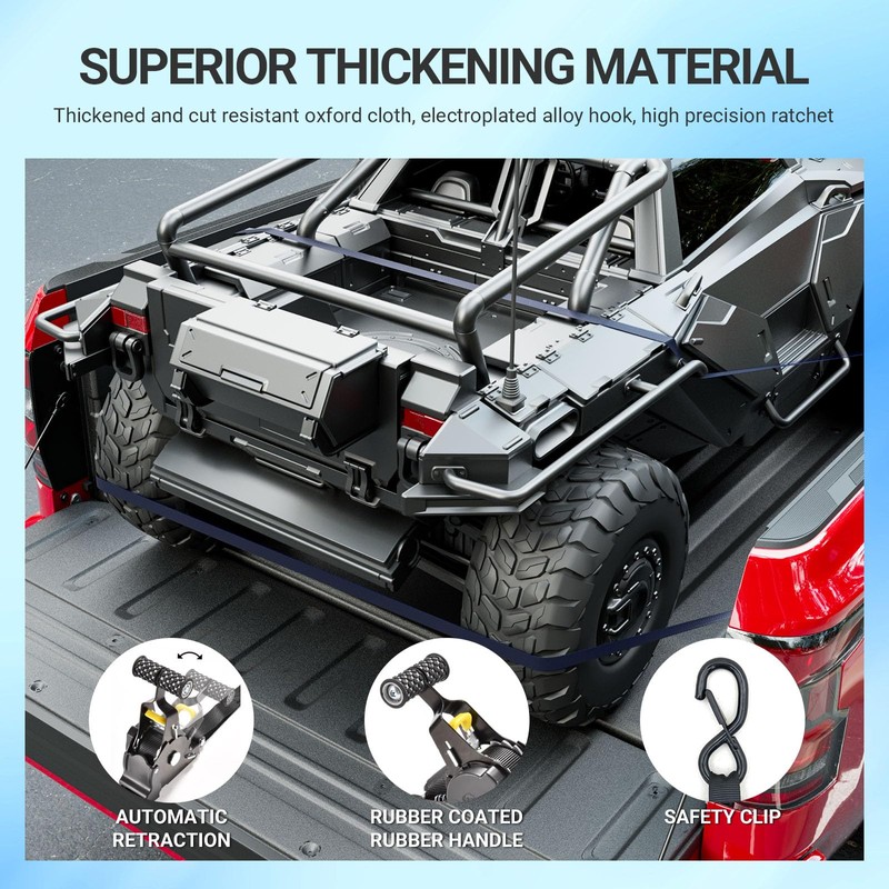 SZYANG Retractable Ratchet Straps Compatible with 2022-2026 Toyota Tundra