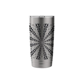 Star Effect Geometric Symmetrical Pattern Black Cut Out Stainless Steel Insulated Tumbler
