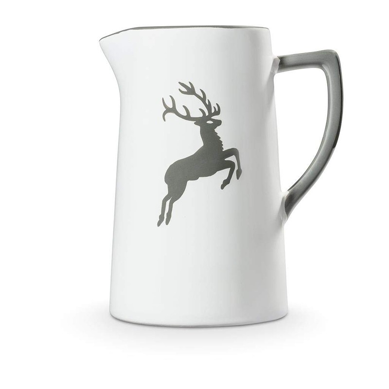 GMUNDNER KERAMIK Water Jug Capacity: 0.7 Litres Grey Deer Crockery