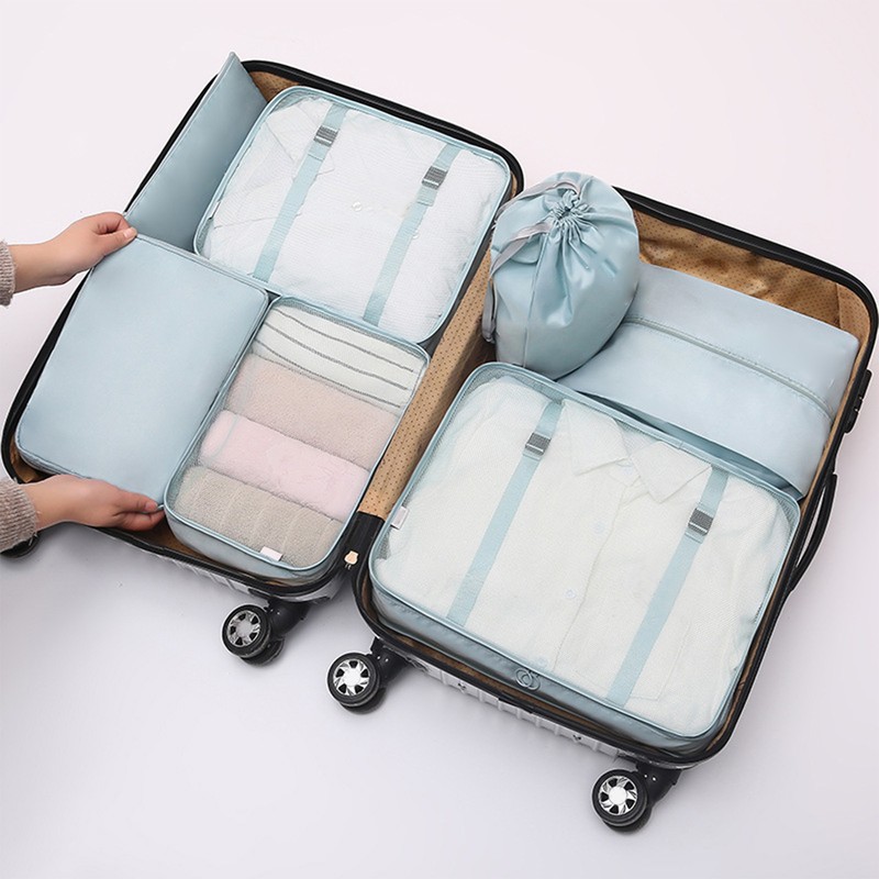 7 Piece Packing Cubes Set High Capacity Multifunction Foldable Luggage