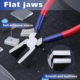 GOLD DEER 6 Inch Glass Cutter, Glass Nipper, Flat Yatco, Rubber Cap, Flat Pliers, Glass Cutting Nipper, Stained Glass Nipper, Crusher, Spring Included, Adjustable Screw, TPR Grip, Alligator Pliers