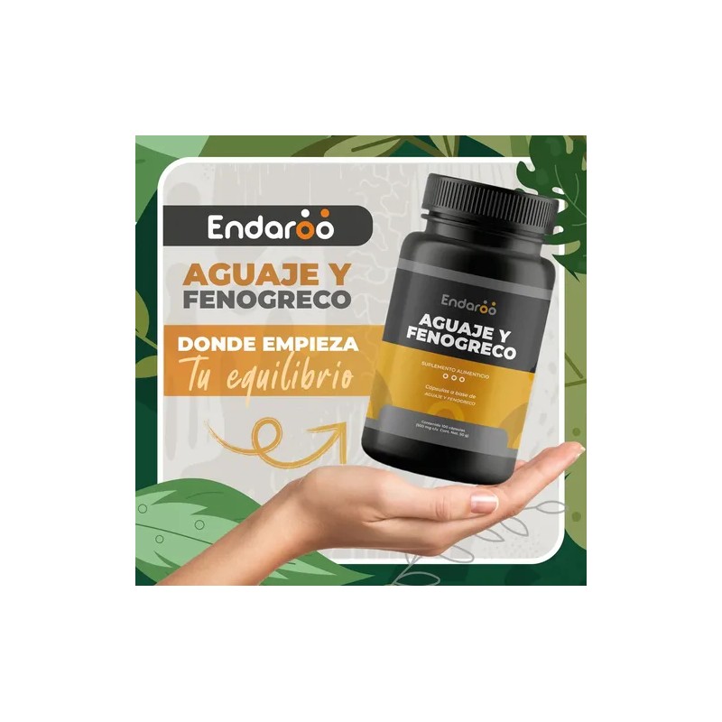 Aguaje y Fenogreco Endaroo 100 Cápsulas Suplemento Alimenticio Nutricional