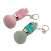 2pcs Loose Powder Brush with Keychain Transparent Handle Synthetic Shed