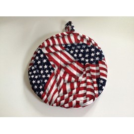 Pot Holders Heat Resistant American Flags Stars and Strips Patriotic Potholders Handmade Double Insulated Quilted Hot Pads Trivets 9 Inches Round