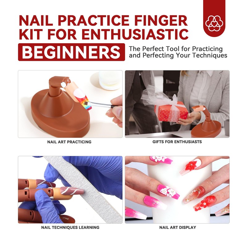 Saviland Acrylic Nail Practice Fingers: Adjustable Nail Practice Hand Fake