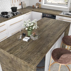 Brown Wood Contact Paper for Countertops Wallpaper Peel and Stick Vintage Cabinets Waterproof Removable Wall Paper Sticker Pull and Stick Kitchen Self Adhesive Wood Grain Wallpaper 15.8x118''