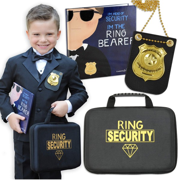Tickle & Main Ring Bearer Gift Set, Includes Book, Badge, and Wedding Ring Security Briefcase