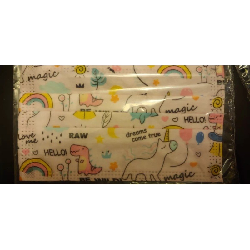 Qitao 10 Mascarillas Deshechable Tst Para Niñas Dibujos 3-12 Años