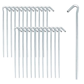ToCi 24 x Tent Pegs, Galvanised Steel, 25 cm Long, Long and Robust Tent Hooks, Pegs for Camping and Outdoors, Ideal for Normal Floors, Diameter 4 mm
