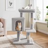 Allewie 29 Inches Cat Tree Tower/Plush Perches Platform/Condo/House/Sisal Scratching Posts/Multi-Level