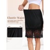 Lovasy Women's Satin Half Slips Soft Lace Underskirt Elastic Waist