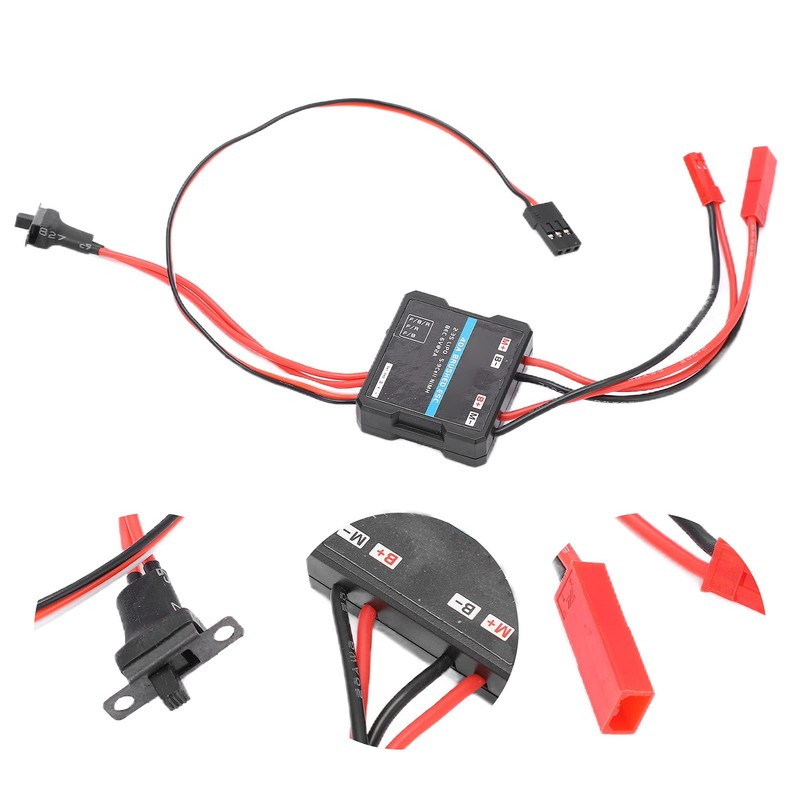 Electronic Speed Controller, Waterproof 40A RC Brushed ESC with Three