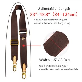Multi Pouchette Accessories Adjustable Strap, Crossbody Purse Straps Replacement, Wide Women Bag Shoulder Strap (Coffee)