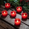 Lights4fun 6er Set LED Teelichter Rot Teelichter batteriebetrieben LED Votivkerzen