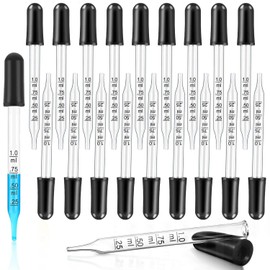 Paifeancodill Glass Dropper, 20 Pcs Eye Droppers, 1ml Eye Dropper, Glass Liquid Droppers, Glass Pipette, High Suction Pipette Droppers for Essential Oil, Nutrient Liquid, Fluids (Straight-Tip)