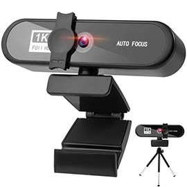 Cámara Web USB 4K con Enfoque Automático con Micrófono, Cámara de Computadora USB con Trípode Incorporado, Micrófono Estéreo, Cierre de Privacidad, Co