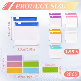 HABNI Pill Bags, Pack of 12 Portable Pill Bags, Clear Plastic, Mini Zip, Reusable Pill Bag, Includes Stickers in the Same Colour, Travel Organiser