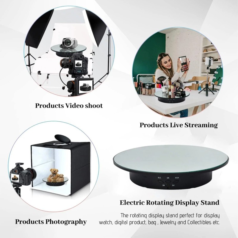 360 Degree Rotating Display Stand,360 Degree Photography Turntable with Remote