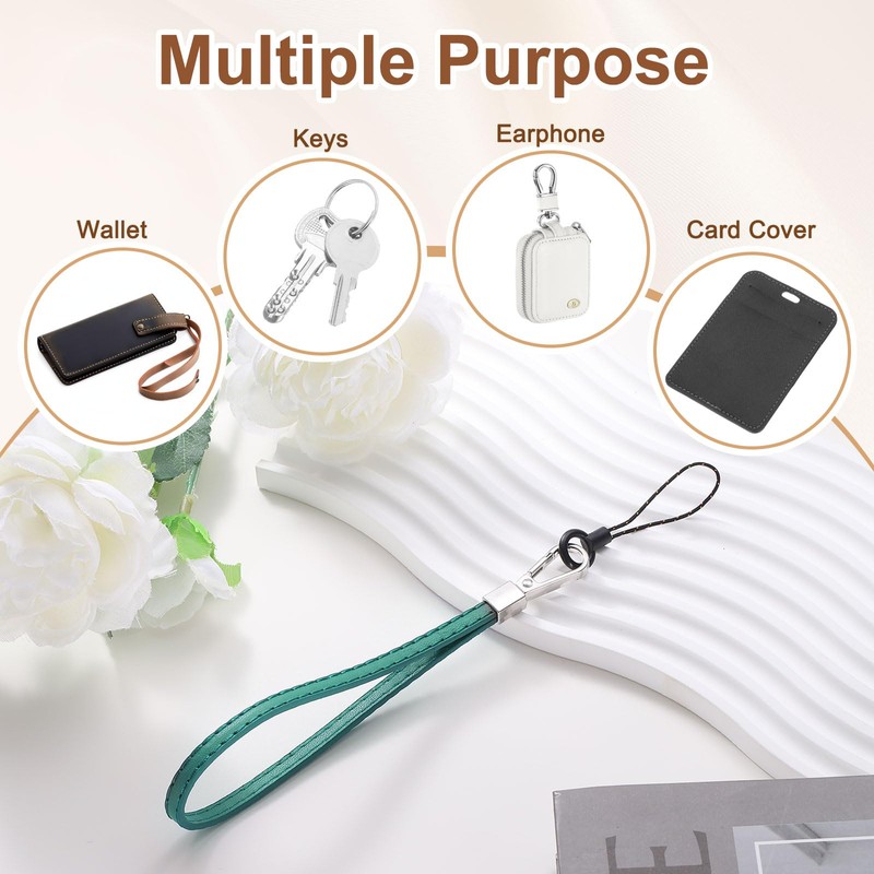 sourcing map Smooth Leather Wristlet Strap, Prevent Drop Wrist Lanyard