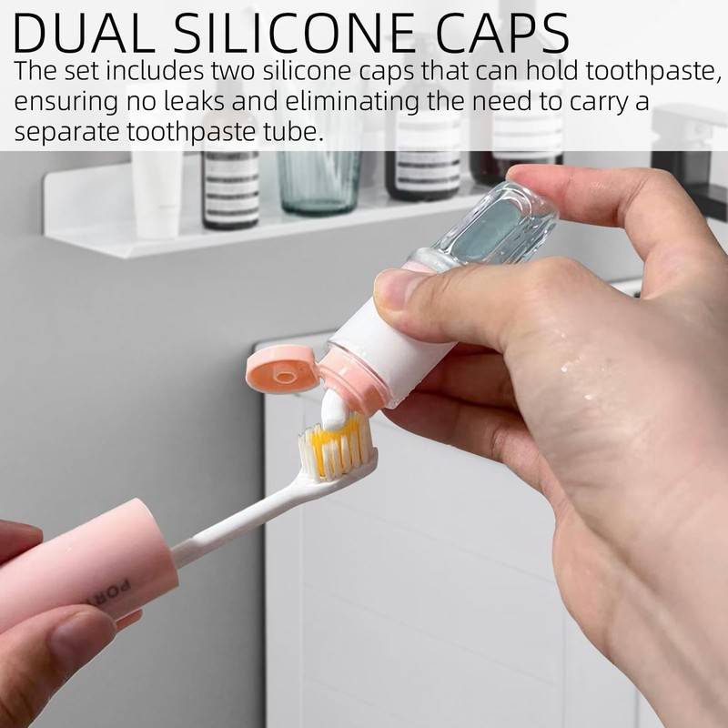 Tizee Mini Folding Toothbrush Set - 2 in 1 Portable