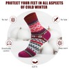 5 Pairs Womens Vintage Winter Warm Thick Crew Knit Socks,Christmas